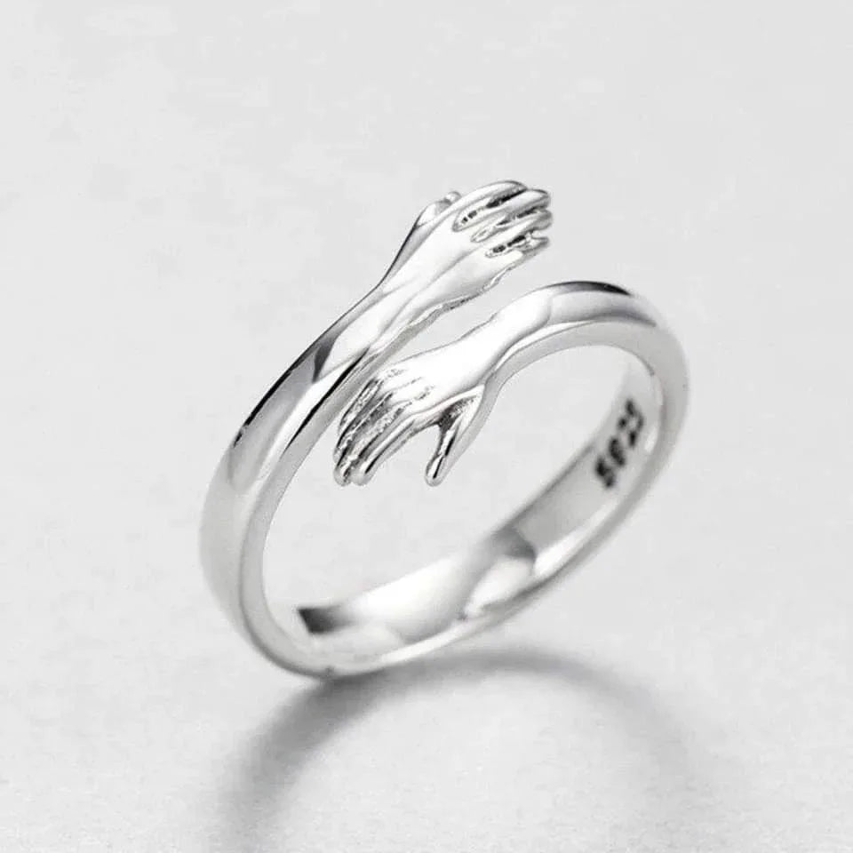 Adjustable Silver Cuddle Ring - MABEL LONDON