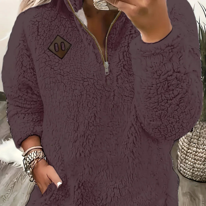 Ayla – Ultra-Soft High-Neck Fleece Pullover - MABEL LONDON