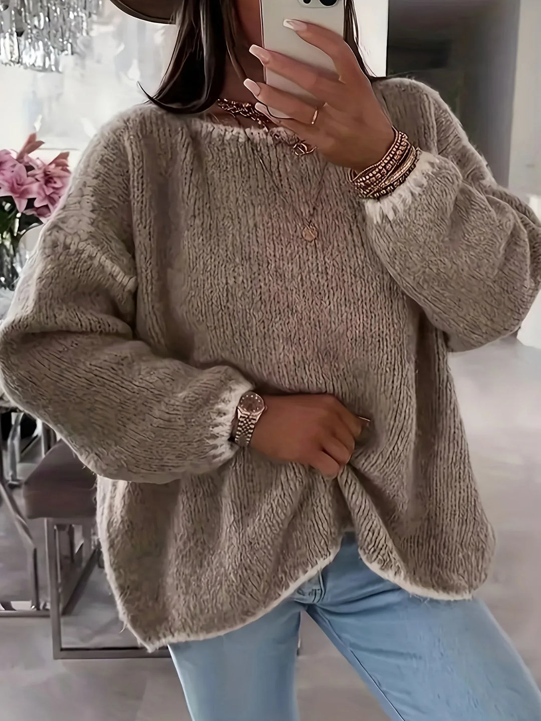 Aveline – Soft Patchwork Knit Sweater - MABEL LONDON