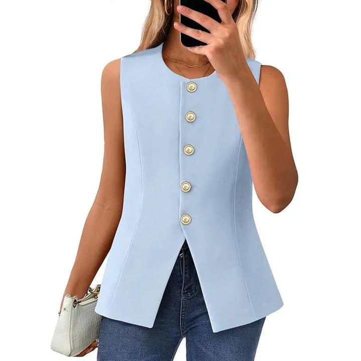 CORAZON™ – Chic Sleeveless Button-Down Vest - MABEL LONDON