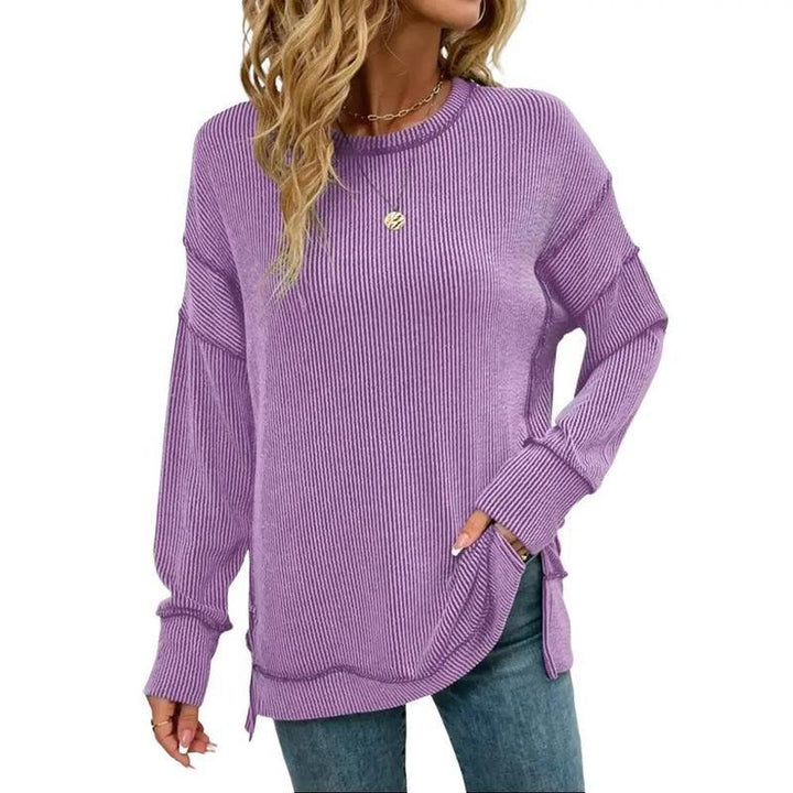 HAIZEY™ - Cozy Ribbed Oversized Sweatshirt - MABEL LONDON