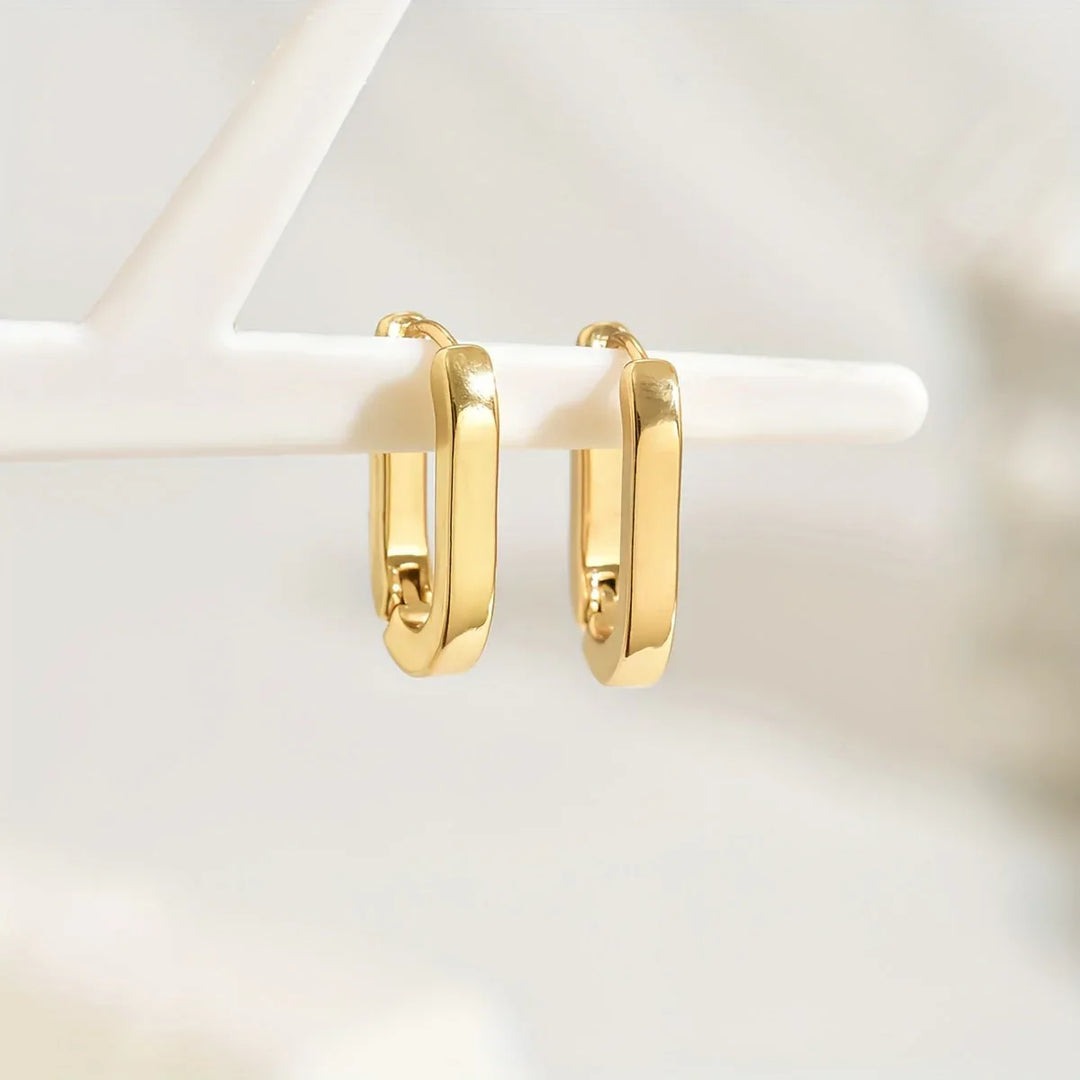 Geometric Gold Hoop Earrings - MABEL LONDON