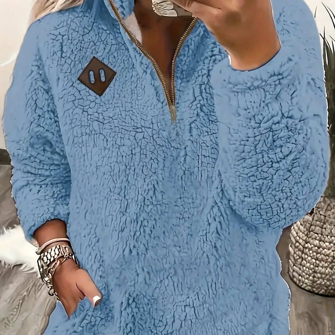 Ayla – Ultra-Soft High-Neck Fleece Pullover - MABEL LONDON