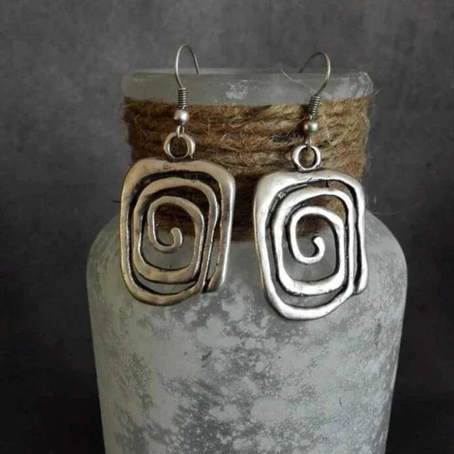 Vintage Spiral Silver Earrings - MABEL LONDON