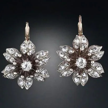 Vintage Crystal Flower Earrings - MABEL LONDON