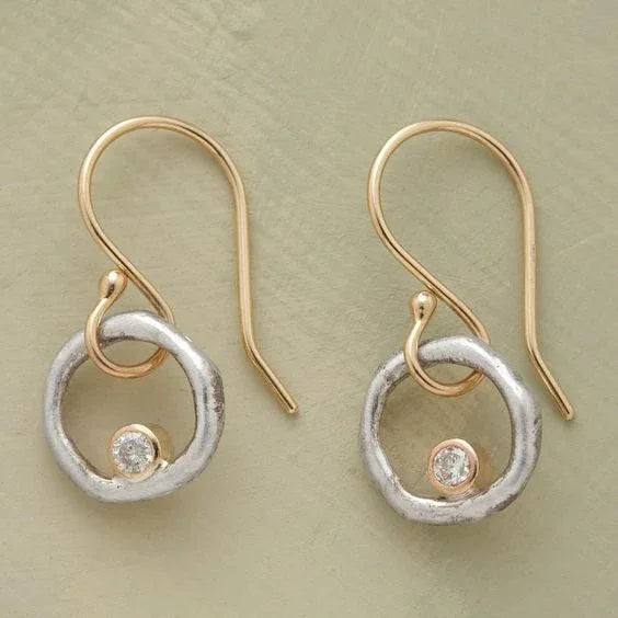 Retro Gold & Silver Earrings - MABEL LONDON