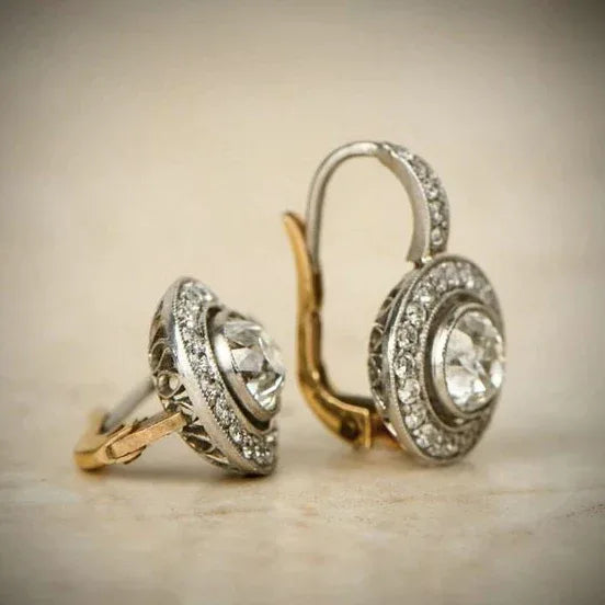 Vintage Gold & Silver Crystal Earrings - MABEL LONDON