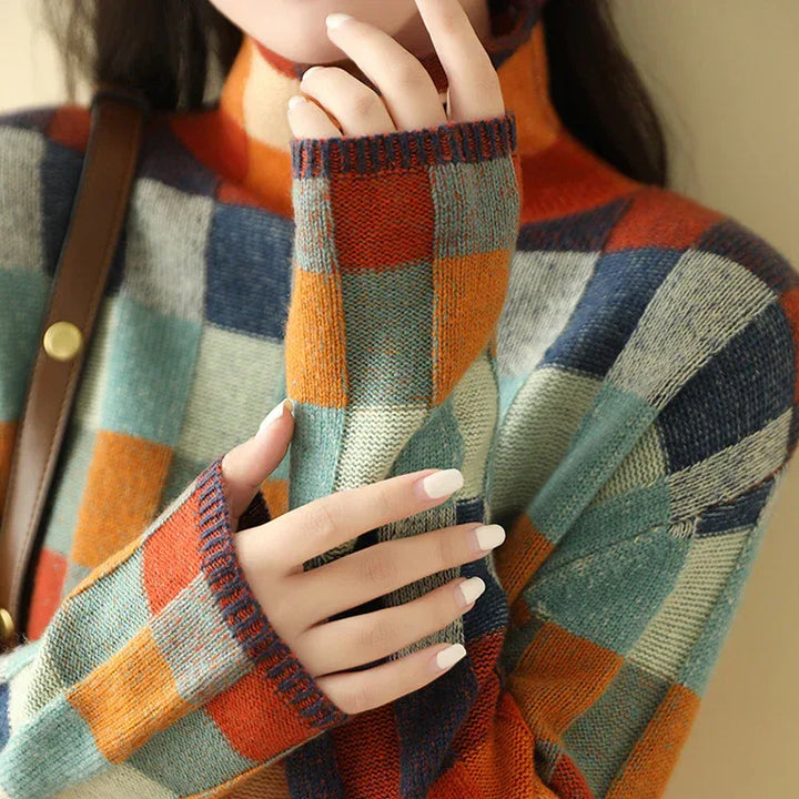 MIA™ - Retro-Inspired Plaid Sweater - MABEL LONDON