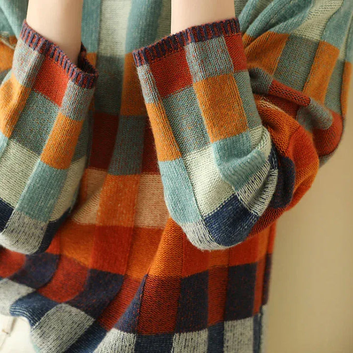 MIA™ - Retro-Inspired Plaid Sweater - MABEL LONDON