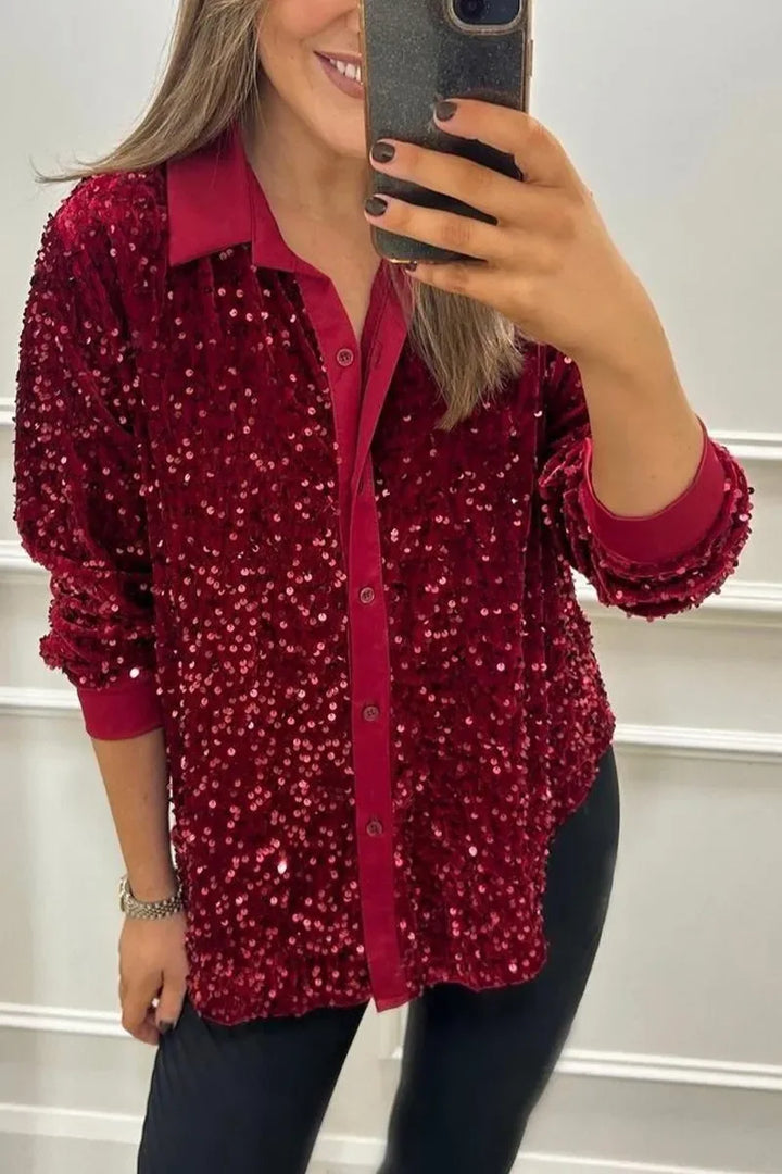 CIARA™ - Shimmer Sequin Shirt - MABEL LONDON