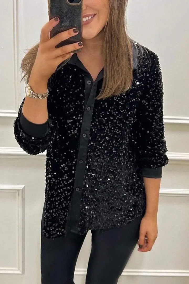 CIARA™ - Shimmer Sequin Shirt - MABEL LONDON