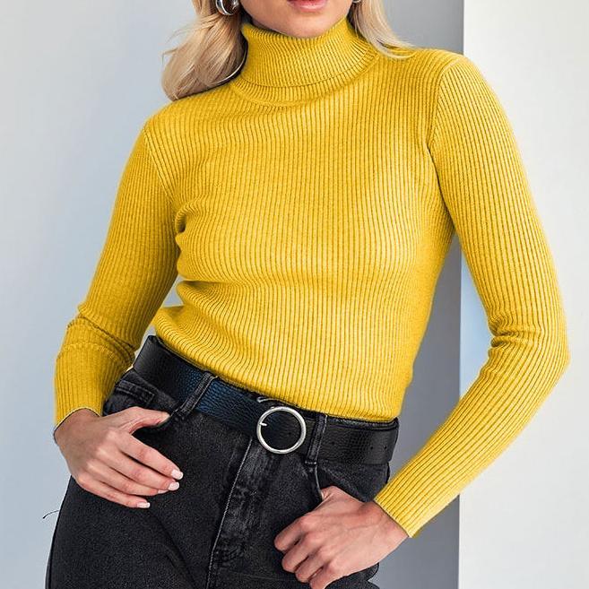 MAEVA™ - Ribbed Turtleneck Sweater - MABEL LONDON