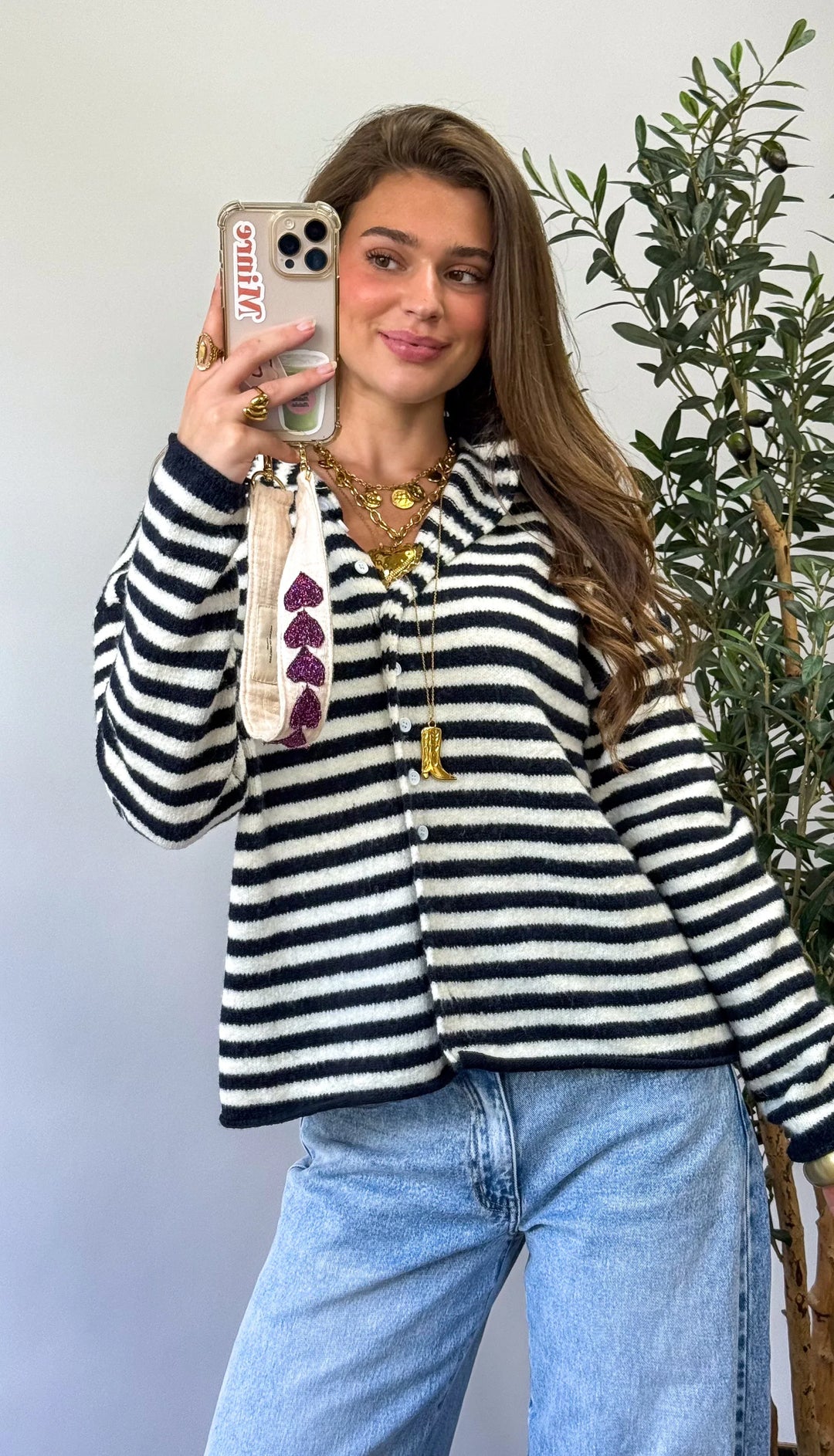 Serena Vest Navy Stripe - MABEL LONDON