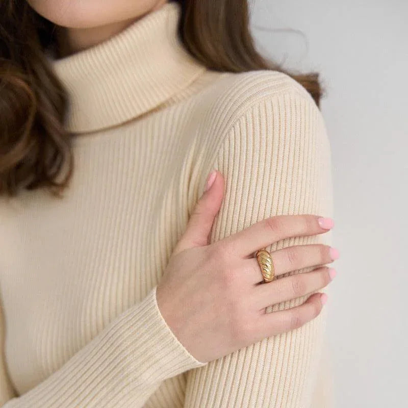 MAEVA™ - Ribbed Turtleneck Sweater - MABEL LONDON