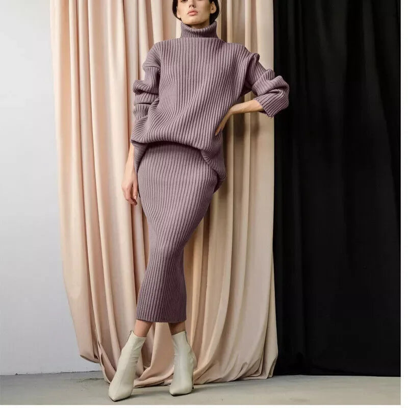 INAYA™ - Cosy Turtleneck Knit Set - MABEL LONDON