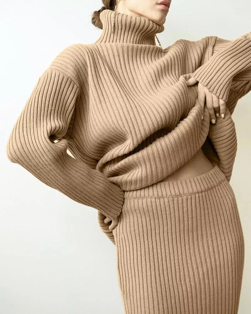 INAYA™ - Cosy Turtleneck Knit Set - MABEL LONDON
