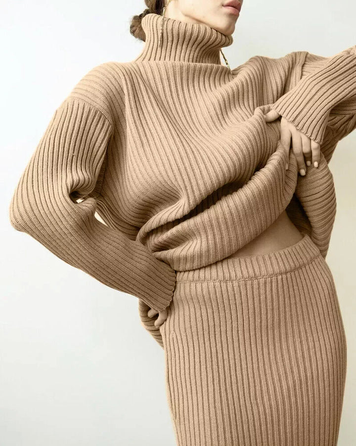 INAYA™ - Cosy Turtleneck Knit Set - MABEL LONDON