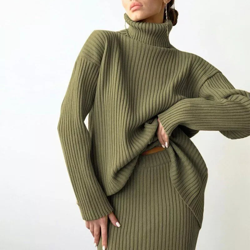 INAYA™ - Cosy Turtleneck Knit Set - MABEL LONDON