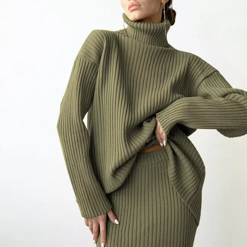 INAYA™ - Cosy Turtleneck Knit Set - MABEL LONDON