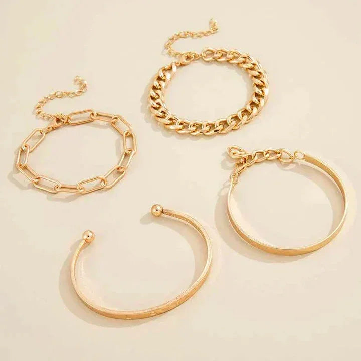 Modern Gold Bracelet Set - MABEL LONDON