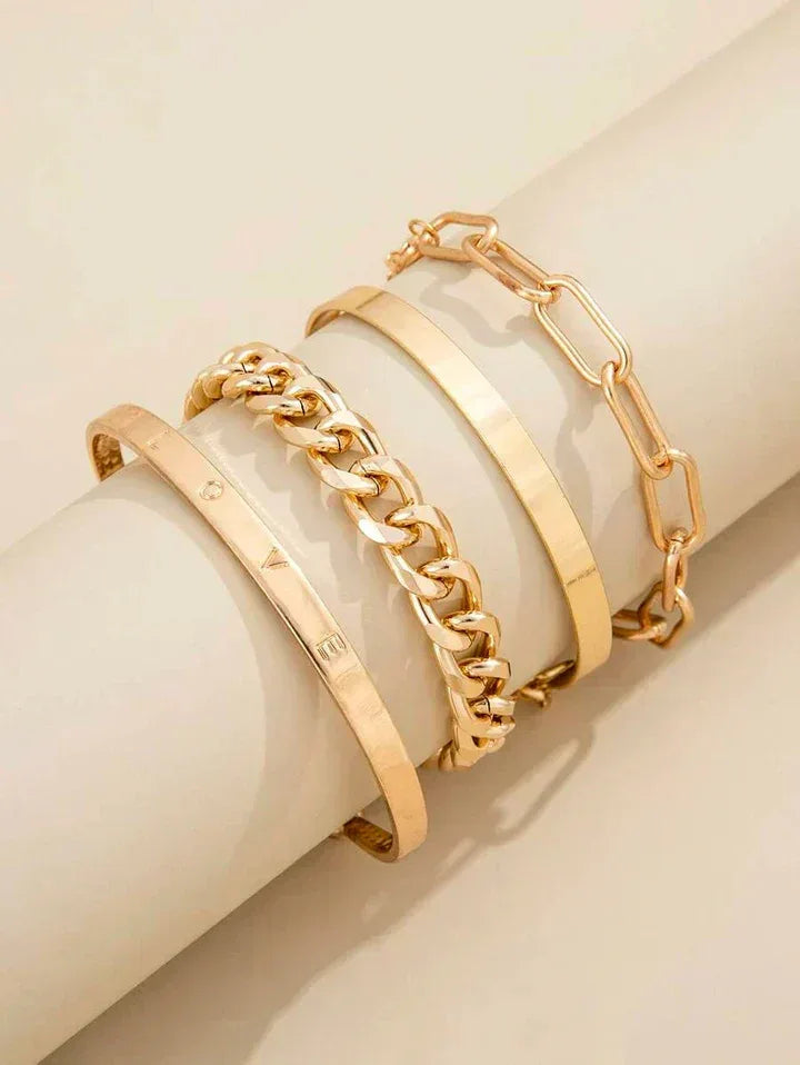 Modern Gold Bracelet Set - MABEL LONDON