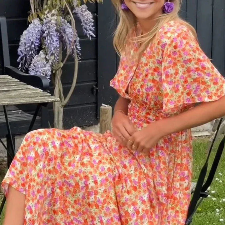 FREYJA™ – Classic V-Neck Dress - MABEL LONDON