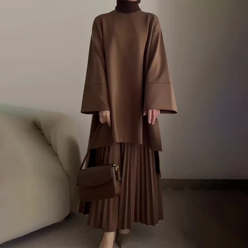 OPHELIE™ - Chic Pleated Two-Piece Set - MABEL LONDON