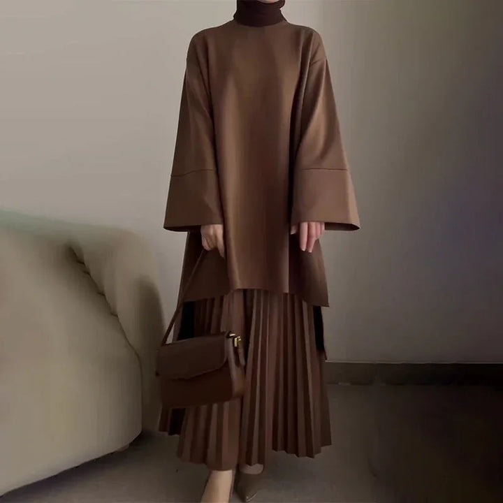 OPHELIE™ - Chic Pleated Two-Piece Set - MABEL LONDON