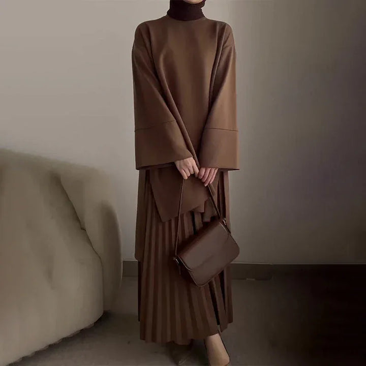 OPHELIE™ - Chic Pleated Two-Piece Set - MABEL LONDON