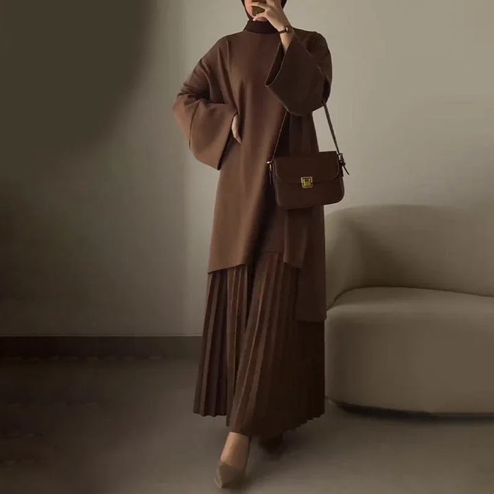 OPHELIE™ - Chic Pleated Two-Piece Set - MABEL LONDON