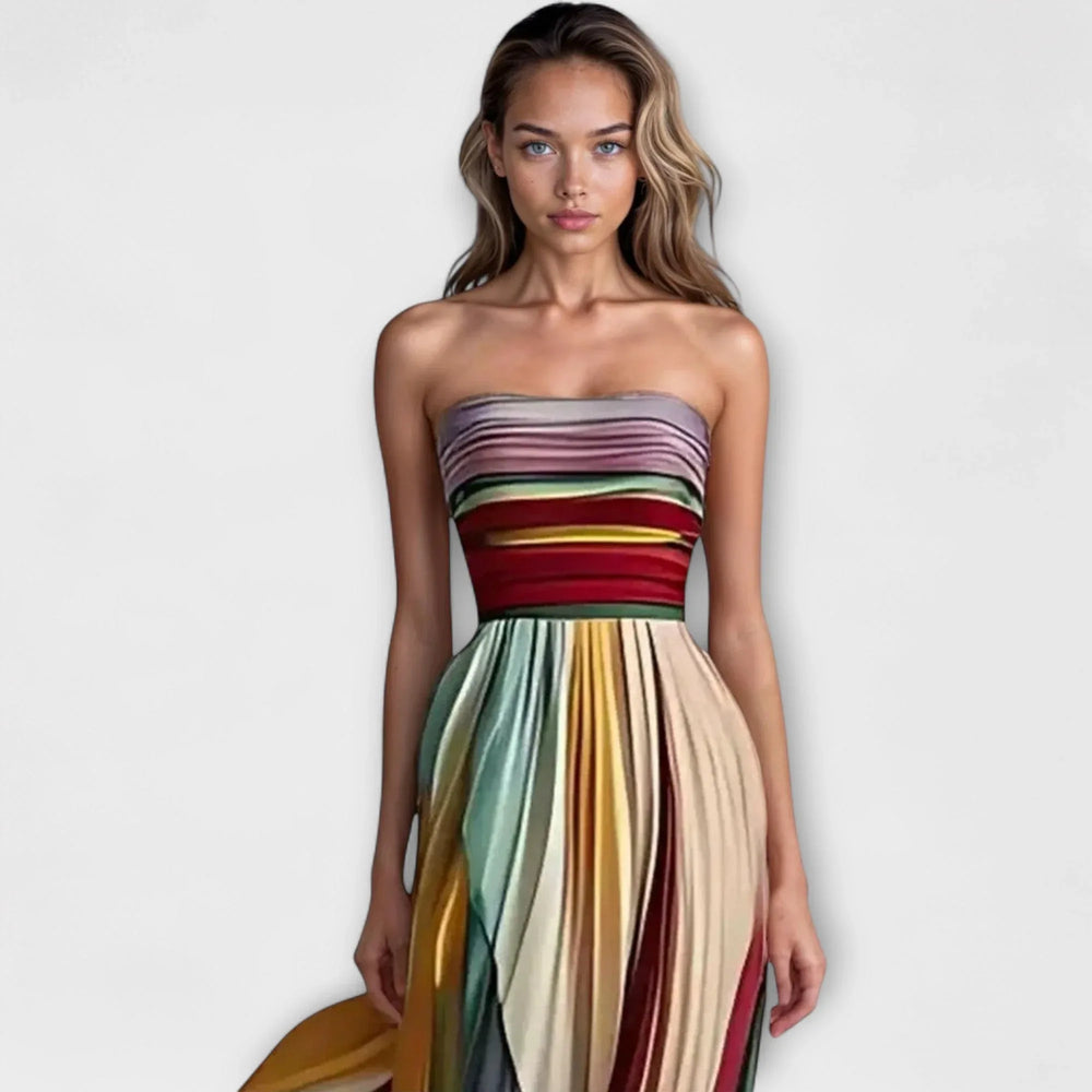 MARIGOLD™ – Bold & Flowing Strapless Dress - MABEL LONDON