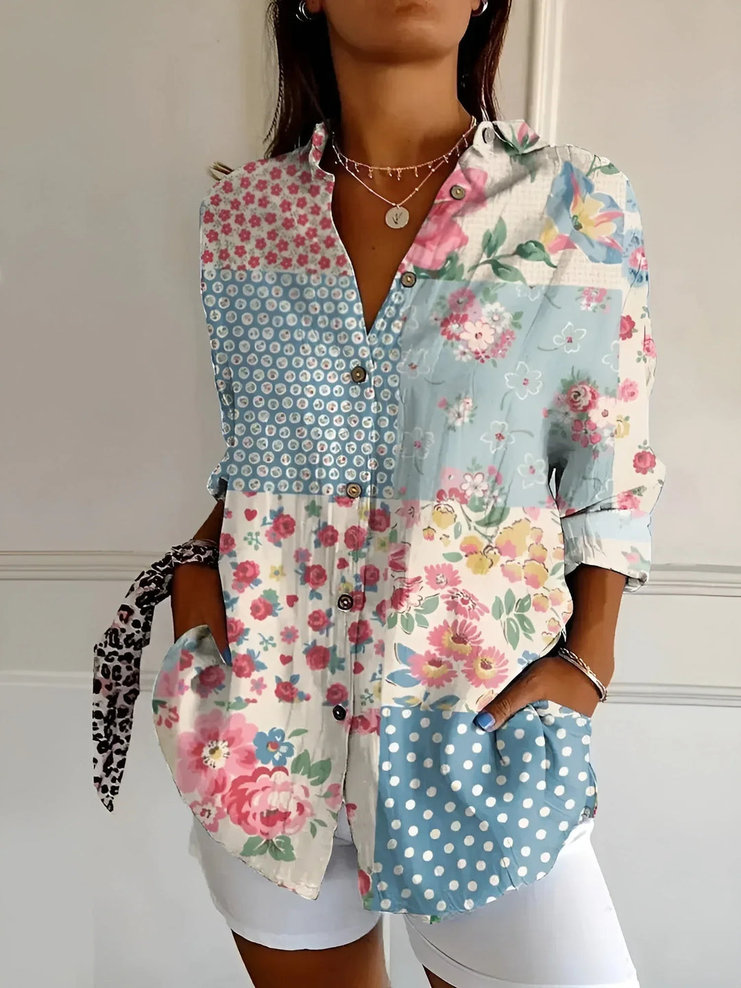 MELODIE™ – Elegant Floral Button Shirt - MABEL LONDON