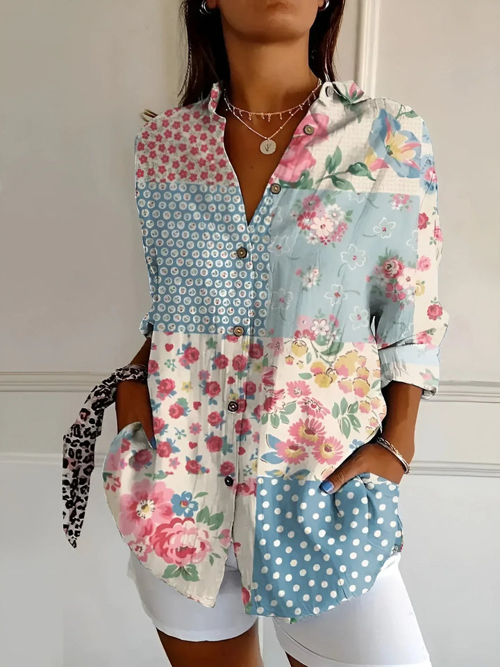 MELODIE™ – Elegant Floral Button Shirt - MABEL LONDON