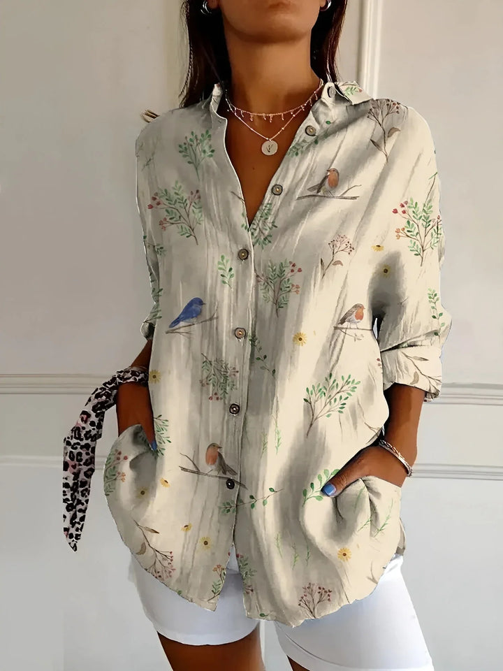 MELODIE™ – Elegant Floral Button Shirt - MABEL LONDON