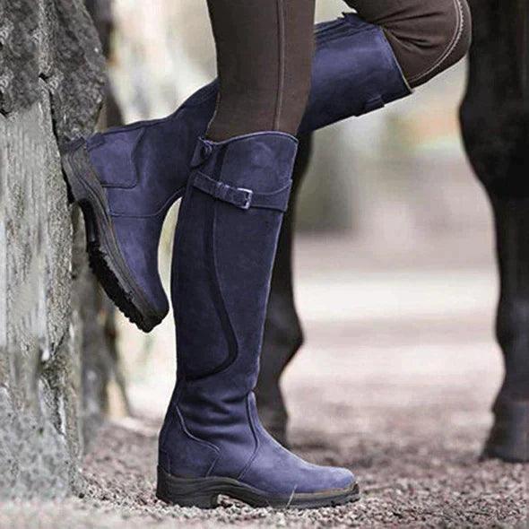 Maeve | Waterproof Leather Riding Boots - MABEL LONDON