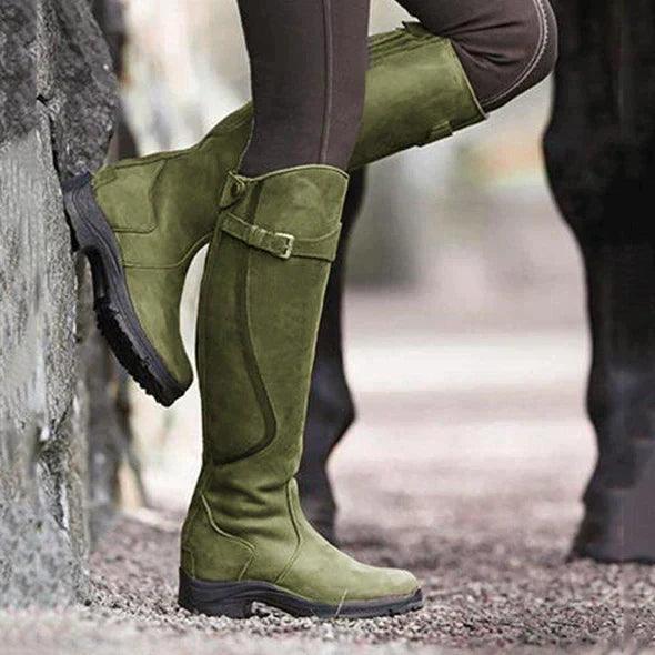 Maeve | Waterproof Leather Riding Boots - MABEL LONDON