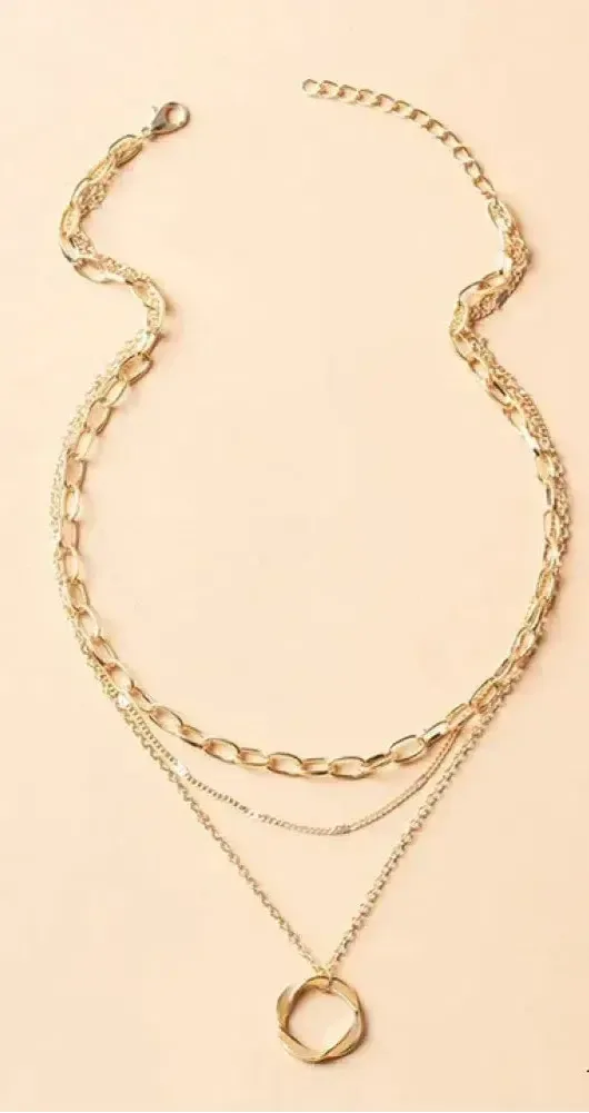 Elegant Layered Gold Chain & Pendant Necklace - MABEL LONDON