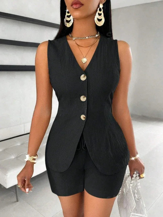 CHELENA™ – Chic Summer Vest and Shorts Set - MABEL LONDON