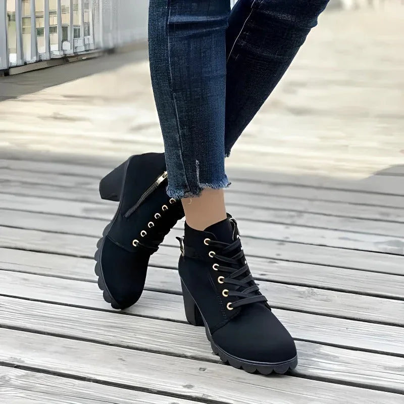 Chelsea | Black Heeled Ankle Boots - MABEL LONDON